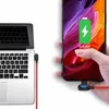 Dubbel armbåge LED Light Micro USB-kabel telefon 90 graders snabb laddningskabel för Xiaomi Typ C USB C Snabb laddare Datakabel