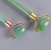 Ny trendig handhållen 100 Natural Green Jade Facial Roller Double Head Beauty Jade Roller Face Massager