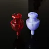 Heady Glass Carb Caps CColorful Bowl With Handle Horn 14mm Joint For Thermal Quartz Banger Smoking Accessories