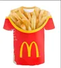 Ny ankomst Hip Hop Summer Style Burger Fries Fast Food Funny 3D Print Men Women Fashion T Shirt Tops XR821558217