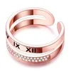 Новое поступление, высокое качество, 18 кг, розовое золото, наполненное римской буквой, кольцо на палец A + Циркон, микро проложить для женщин, юбилей, оптовая продажа