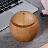 2023 Hot Ball Shape Wood Grain Essential Oil Diffuser Bambu Color USB Luftfuktare för kontor hem sovrum vardagsrum