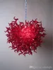 Красные люстры Murano China China Factory-аутлет взорванный стекло Турецкий стиль в форме сердца люстра для свадебного декора