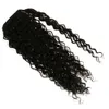 100% Virgin Human Hair Ponytails Natural Black Afro Puff Kinky Curly Slostring Ponytail Jeden kawałki 140g