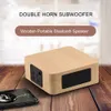 Custom logo wooden wireless bluetooth 42 speaker mini home portable netbox small speaker phone dual speakers voice broadcast4244514