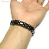 1pc High Quality Men Women Black Natural Magnetic Hematite Therapy Arthritis Beads Bracelet 18cm2211811