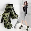 Hot Sale- women's camouflage fashion boots Summer hot sale Ankle boots 10cm hign heel sexy shoes Internet Celebrity favorate style TY-0