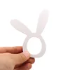 Bunny Ear Napkin Rings Painted Wood Rabbit Napkin Ring for Easter Bunny Place Cards White Party Table Decoration Accessories