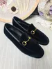 classic women Flat designer Dress shoes 100% Authentic cowhide Metal buckle Lady leather letter casual shoe Mules Princetown Men Trample Lazy Loafers Large size 35-46