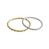 New 100% 925 Sterling Silver Twist Rings For Women White Gold /18K Gold Color Finger Ring Simple Fine Jewelry