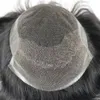 MEN039S HAIR TOUPEE 10QUOTX8QUOTヒューマンヘアピーススーパーシンスキンウィッグスイスレースヘア交換システム
