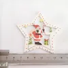 10st Santa Bell Angel Christmas Tree Ornaments Trähängande hängen Pendants Presenter Xmas Dekorationer för Home Adornos de Navidad 20191