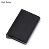 Genuine Leather Aluminum Wallet ID Blocking Wallet Automatic Pop Up Credit Business Card Case Protector
