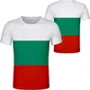 Bulgarie t-shirt bricolage sur mesure nom numéro bgr pays t-shirt nation drapeau bg bulgare noir collège imprimer po vêtements 3067