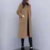 Konfor Yumuşak Sıcak Katı Düğme Hırka Ceket Kadın Moda Eğilim Açılır Yaka Uzun Kollu Cep Uzun Palto