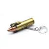 Novel Cigarette Lighter Bullet Shape Butane Gas Windproof Jet Torch Flame Grinding Wheel Cigar Lighter Keychain Pendant1284191