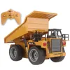 HN540 6 kanaler RC Mine Dump Truck Tipper Toy, Diecast Alloy 1:16 Stor storlek Engineering Vehicle, Vrid ljus, för Xmas Kid Födelsedagspresent, 2-2