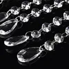 12Pcs 17cm Clear Crystal Acrylic Octagonal Beads Curtain Garland Chandelier Hanging Ornament Pendant Wedding Party Decorations