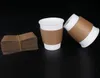 Manchon de tasse jetable pour tasses de 12/16oz, couvercle de tasse en papier Kraft vierge à Double étage, Anti-chaleur, personnalisé