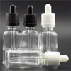 Wholesale Clear E Liquid E Juice Glass Dropper Bottles 30ML Round Pipette Essential Oil Container With Childproof Tamper Lids 550Pcs Lot