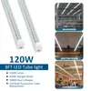 Tubos de LED de 8 pés e 120W de DShaped 3000K 4000K 6000K T8 LUZES Integrada da loja LED 3 lados LED teto led NOVO Design para Garage Warehouse Farms Workshop