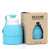 7 Farben 580 ml 20 oz BPA-freie faltbare Silikon-Wasserflasche, einziehbar, faltbar, für Reisen, Trinken, Sport, Wasserflaschen, Tassen, FDA-Lebensmittelqualität
