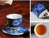 Tea Coffee Cup And Dish High Quality Pastoral Bone China Retro Flower Mug Tea Cup Plate Couple Gift