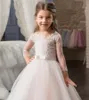Lace Tulle Vestidos menina da sereia do vintage para crianças Vestidos Pageant belos vestidos de casamento do florista País