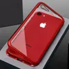 iPhone XS MAX XR X 10 8 7 6 6 Sプラスのクリアバック強化ガラスカバーのコークのための磁気吸着金属のフリップ携帯電話のケース