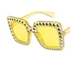 Missky Bearibed Женщины Мода Большой Квадратный Рамка Bling Ретро Топ Солнцезащитные очки Rhinestone на лето