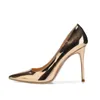 Hot Sale-Pumpar Kvinnor Skor 10cm / 8cm / 6cm Rose Gold Pekade Toe High Heeled Skor För Kvinnor Party Prom Metallic Pointy Toe Pumps Sliver