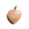 Luckyshine 10 Pcs Lot Heart-shaped Rainbow Natural crystal Gemstone Silver Necklace Pendant Fashion Women Vintage Pendant 20 23 mm297s