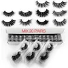 20 PAARE Wimpern in Großpackung 3D-Nerzwimpern Großhandel Wimpern Natürliche Nerzwimpern Großhandel Falsche Wimpern Make-up-Wimpern