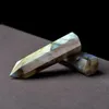 Labradorite Moonstone Quartz Crystal Stone Rhinestone Point Healing Hexagonal Wand Size Randomly send305S