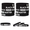 Black Lives Materiał Nadgarstek Bransoletka Silikonowa Kobiety Mężczyźni Unisex Gumowe Bransoletki Nadgarstek Bransoletki Party Favor 200PCS T1I2059