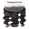 Kant Frontale Sluiting Braziliaanse Body Wave Remy-haar 13x4 Voorgeplukt Haarlijn Met Babyhaar HD Transparant Kant7376351