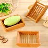 100pcs arrival Portable Soap Dishes Creative simple bamboo manual drain soap box Bathroom bathroom Japanese style LX1195