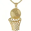 Collier pendentif cerceau de basket-ball pour hommes, longue chaîne, cadeaux de sport, Hip Hop, Couple, bijoux 7281828