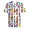 Fashion 3D T Shirts Skriv ut Djur Mäns Kvinnor Tshirt Anime Short Sleeve Tees O-Neck Tops Cartoon Tshirt 126