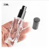 Hight Qualidade 20 ml de Viagem Portátil Perfume Atomizador Spray Garrafas Transparente Mini Frasco De Perfume Com Tampas De Spray Preta