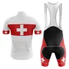 Novo 2024 suíça camisa da equipe de ciclismo 19d pad bicicleta shorts conjunto secagem rápida ropa ciclismo dos homens pro ciclismo maillot culotte wear