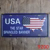 Metal Tin Painting USA UK Kanada Land City License Plate Målning Vintage Väggkonst Retro Metallmålning Bar Pub Heminredning