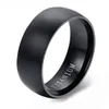 Round Surface Mens Classic Black Titanium Steel Plain Wedding Engagement Band Ring5953930