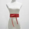 Damen Imitation Ledergürtel PU Mode Japanische dekorative Bänder Bogen Doppelring Riemen Europäischen amerikanischen Gürtel