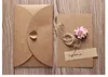 Cartões criativos de felicitações Diy Vintage Kraft Paper Made Made Flor Seca Cartões de Flor Cartão de Flor para Valentine039s C8290039