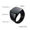 Vnox Smooth Men's Black Rock Punk Rings Cool Fashion Individuality Signet Ring for Men Party Jewelry275p