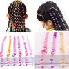 Saitenperlen Regenbogen Haar Wicklung Stick DIY Kinder Spiralfarbe Farbe Spulen Haare Curlers Diadas Braid Girl Curling Stick Braid4215011