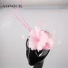 Sinamay&ostrich quill fascinator base party hats feather flower pillbox hats hair accessories women wedding hair accessories