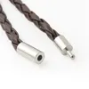 Wholesale-Leather Bangle Bracelets Black/Brown Mesh Magnetic Stainless Steel Clasp Double Wrap Wristband Beautiful Titanium Bracelet for Men