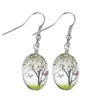 Utsökt örhänge Kvinnor 5 färger Växt torrblomma Dangle Glass Ball Earring Smycken Charm Gift Gratis frakt